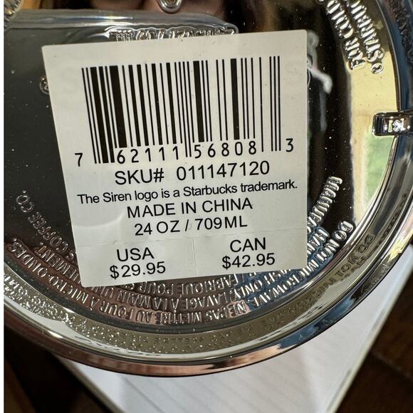 Starbucks 2023 Holiday Silver Disco Ball Mirror Venti Tumbler NWT Water Bottle - Picture 8 of 8